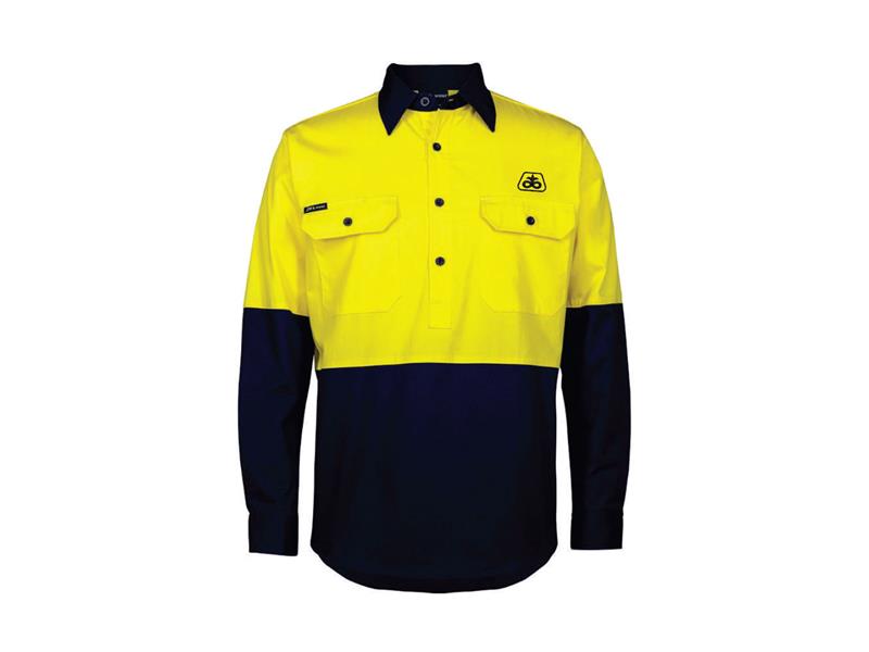 Hi Vis Close Front Long Sleeve Work Shirt